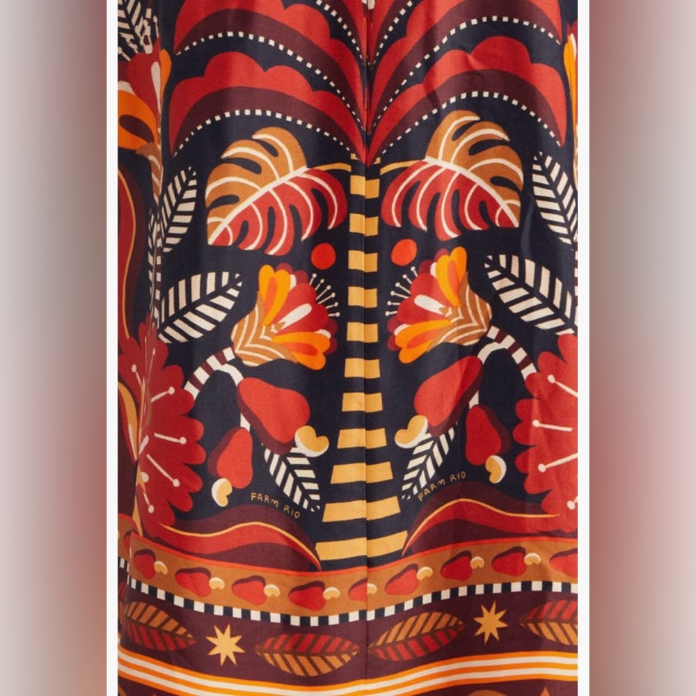 NWT $270  FARM Rio Nature Beauty Long Sleeve Open Back Midi Dress- S & M! - Picture 6 of 7
